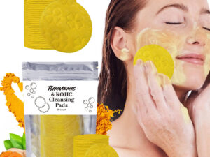 Turmeric Exfoliating Cleansing Pads Compressed Facial Sponges Skin Care Tools For Face Clogged Pores Excess Oil Cleansing