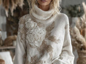 Womens Independent E-Commerce Site Christmas Tree-Print Womens Turtleneck SweaterHoodie