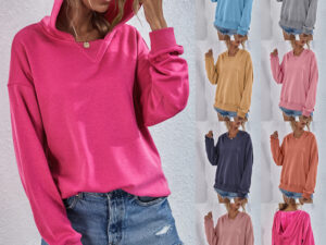 Women's Hoodie Sweatshirt Sports Casual Candy Color Long Sleeve Tops Clothes