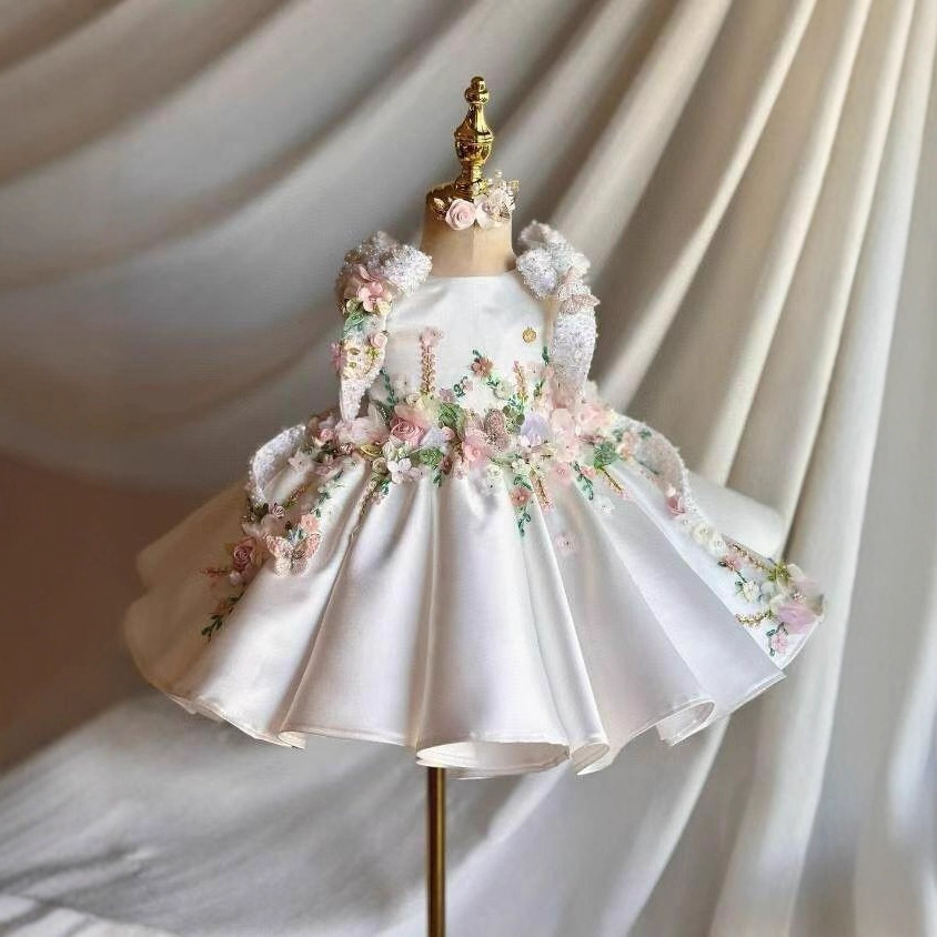 Retro Sweet Floral Birthday Dress Princess Gown - Image 3