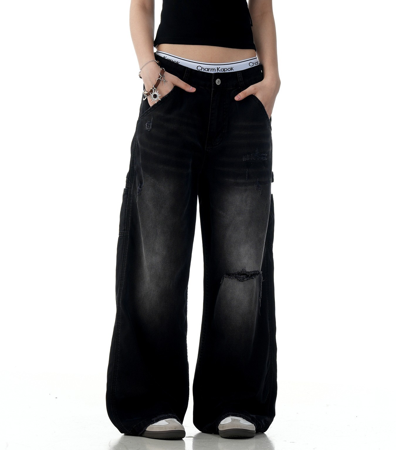 American Retro Tattered Jeans Jeans - Image 5