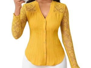 Hollow-out Long-sleeve V-neck Cardigan