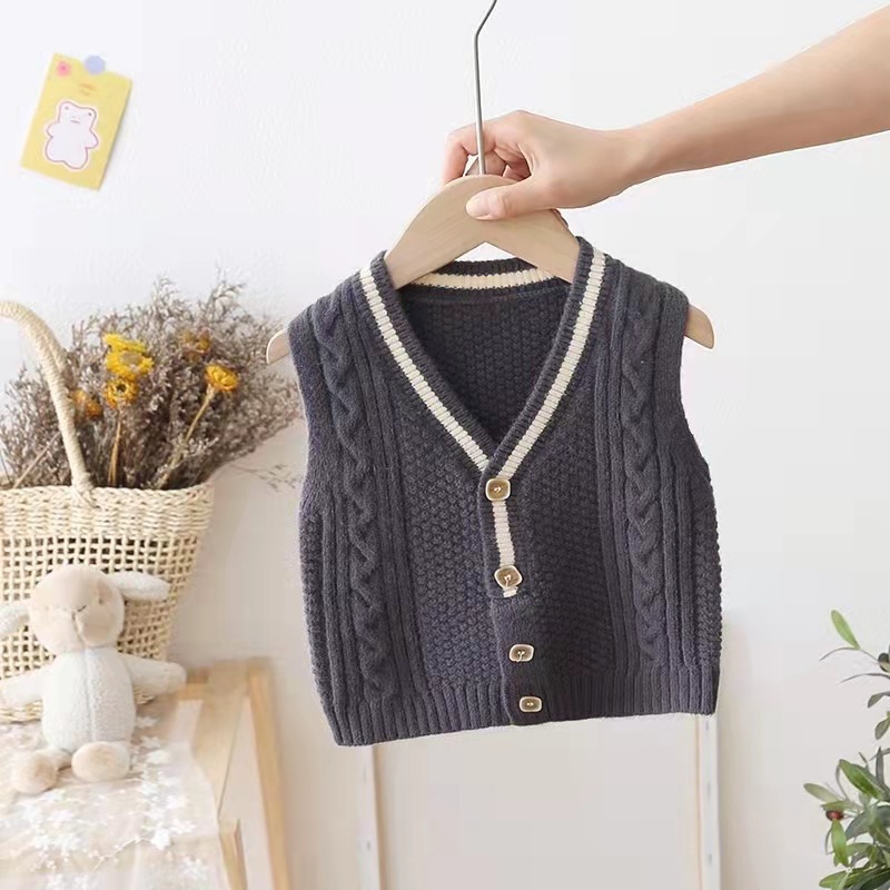 Sweater Baby Sweater Vest Outwear In Spring And Autumn - Image 5
