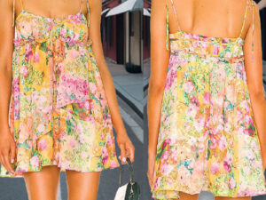 Bohemian-style Printed Camisole With Straps And A Bandeau Top